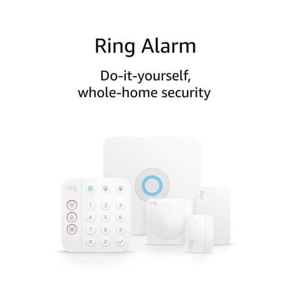 Ring Alarm 5-Piece Kit: Expandable Wireless Smart Home Security System, Easy Setup, Mobile App Control, 24/7 Professional Monitoring, Works with Alexa