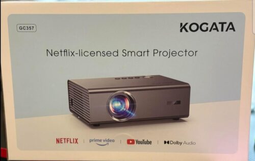 4K Projector with Netflix and Dolby Audio, Auto Focus 1200ANSI and 6D Keystone Kogata Smart Projector with Built-in Apps, Outdoor Movie Projector with WiFi 6 photo review