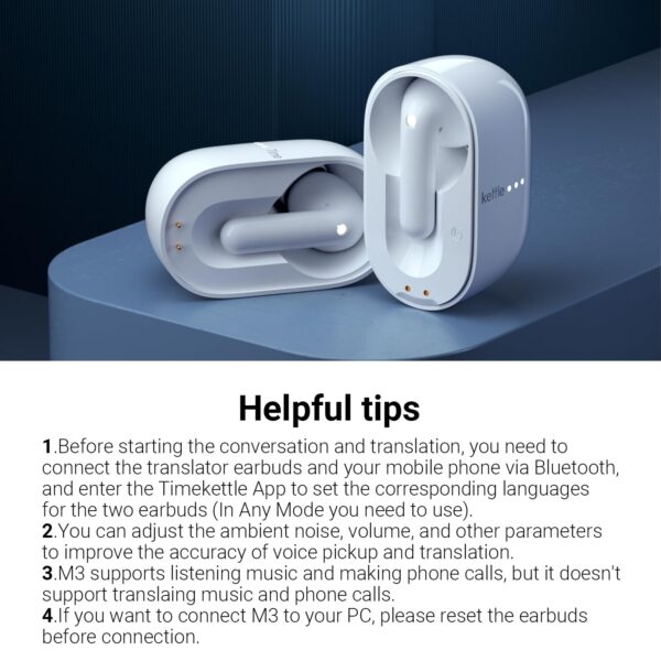 Timekettle M3 Language Translator Earbuds, Two-Way Translator Device with APP for 40 Languages and 13 Offline Translation Packs, Fast Reaction with Revolutionary Al Semantic Tech (Offline Version) - Image 2